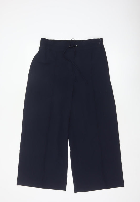 M&S Women’s Navy Blue UK 12 Wide-Leg Drawstring Trousers