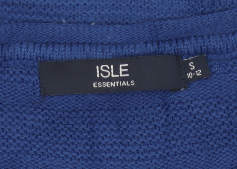 Isle Essentials Women’s Blue Knit Pullover Jumper Size S 10-12
