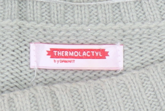 Damart Women’s Sage Green M Cable-Knit Thermal Pullover Jumper