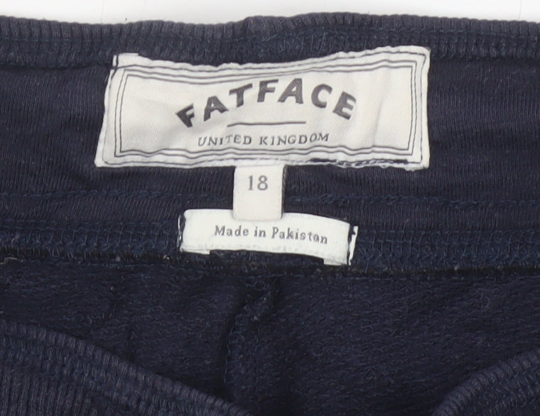 FatFace Women’s Blue Size 18 Logo Drawstring Cuffed Jogger Sweatpants