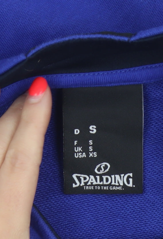 Spalding Men’s Blue S Full Zip Basketball Track Jacket Logo Pockets