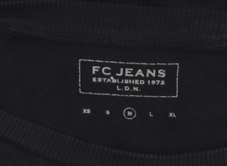 Additional view of FC Jeans Women’s Black M Sequin Lizard Crew Neck Cotton Sweatshirt