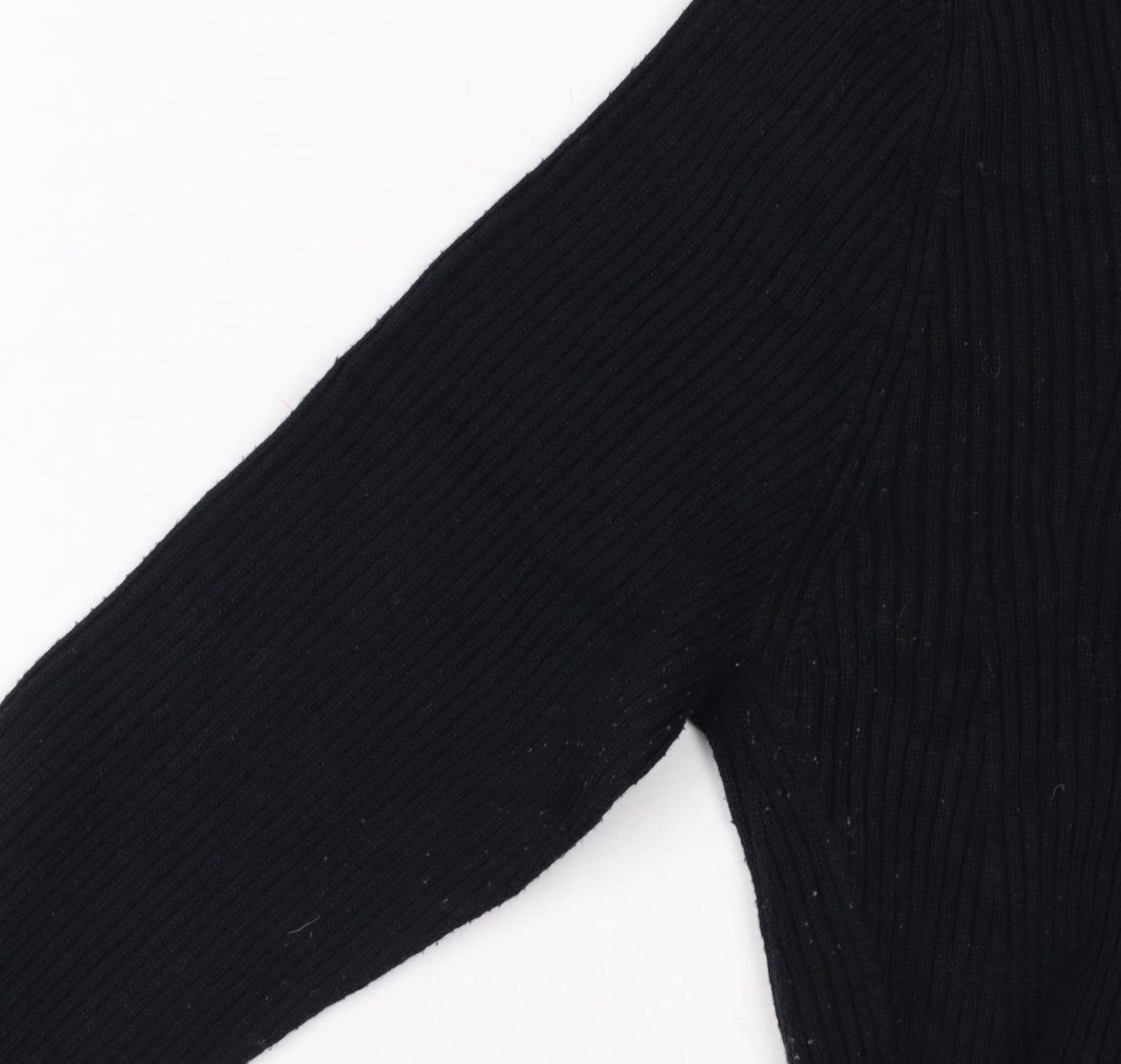 Uniqlo Mame Kurogouchi Women Black M Ribbed High Neck Bell Sleeve Jumper