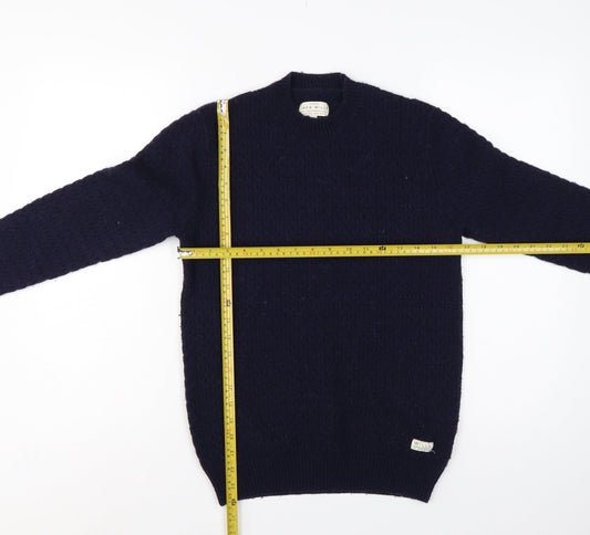 Jack Wills Men’s Blue S Lambswool Blend Crew Neck Pullover Jumper