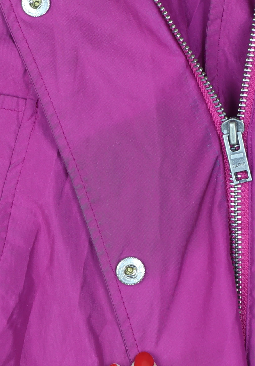 Farhi Women Pink UK 14 Long Hooded Parka Coat Drawstring Zip