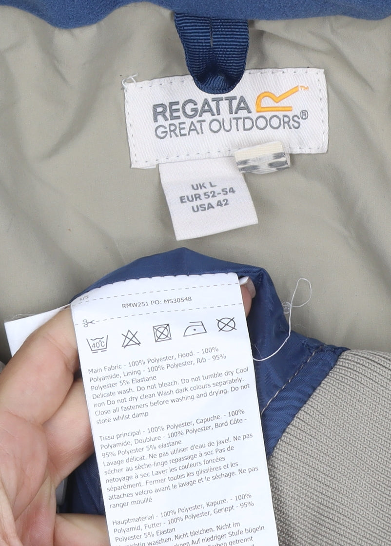 Regatta Men’s Beige L Isotex Hooded Windbreaker Jacket Full Zip