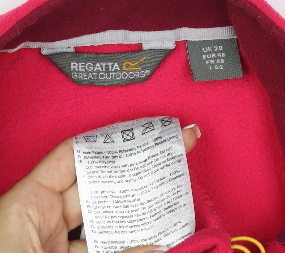 Regatta Women’s Pink Fleece Jacket UK 20 Full Zip Outdoor