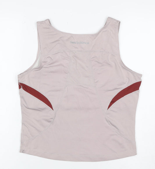 New Balance Women’s Pink Red L Athletic Built-In Bra Tank Top