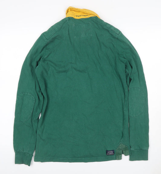 Rugby Heritage Men’s Green S South Africa Embroidered Long Sleeve Polo