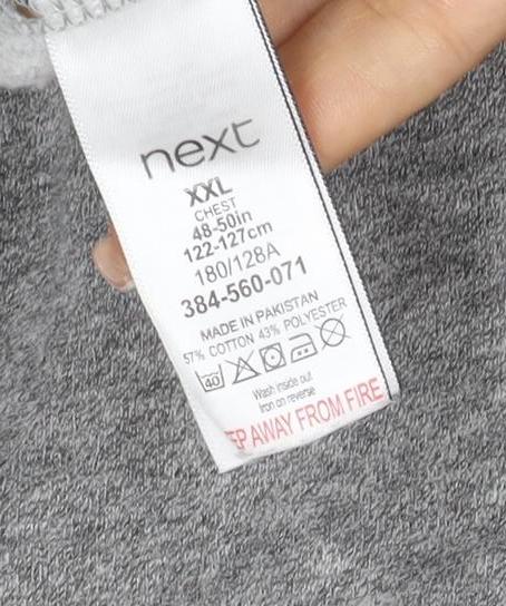 Next Men’s Grey XXL Full Zip Hooded Fleece Hoodie Drawstring Pockets