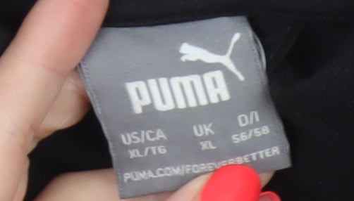 Puma Men’s Black Grey XL Full Zip Track Jacket Logo Sports