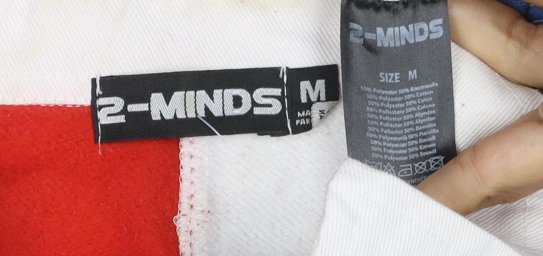 2-MINDS Men Multicoloured M Striped Henley Collared Sweatshirt
