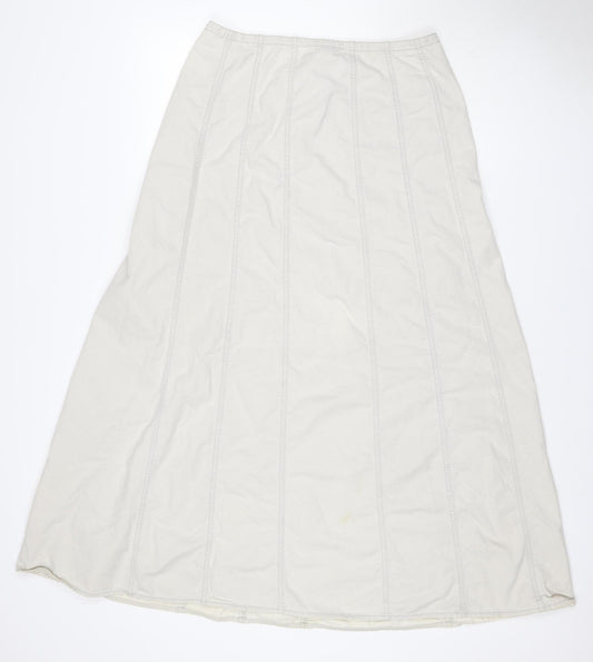 DKNY Pure Women’s Ivory Wide-Leg Cotton Trousers Size 8