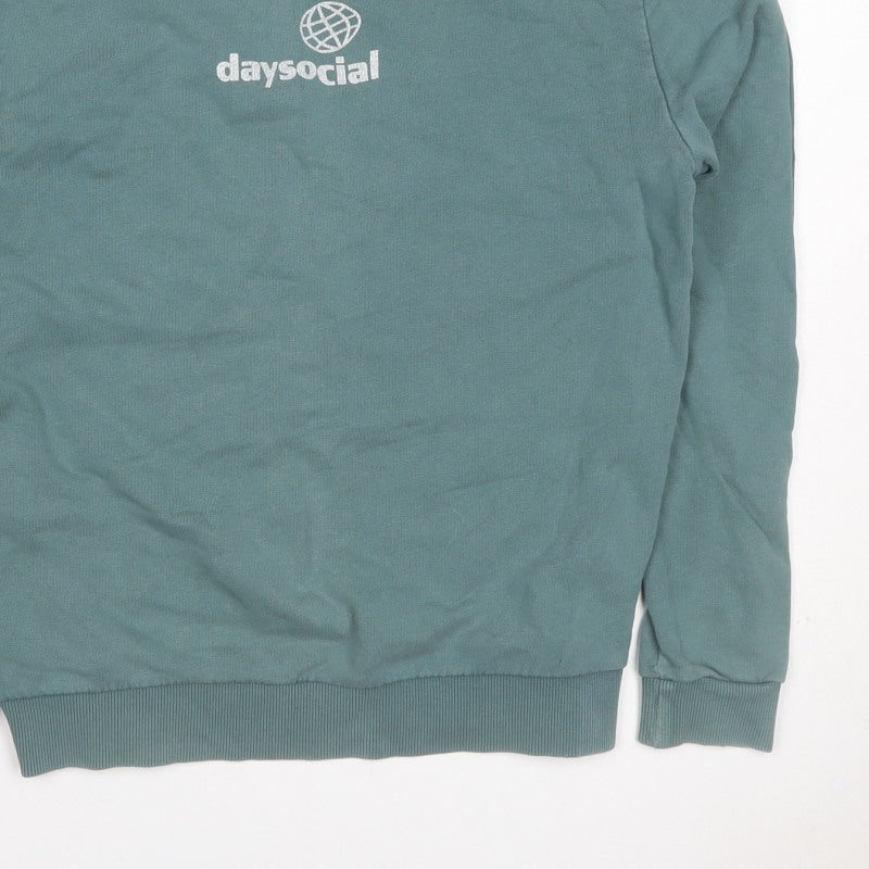 ASOS DESIGN Women’s Green S Daysocial Logo Crew Neck Sweatshirt