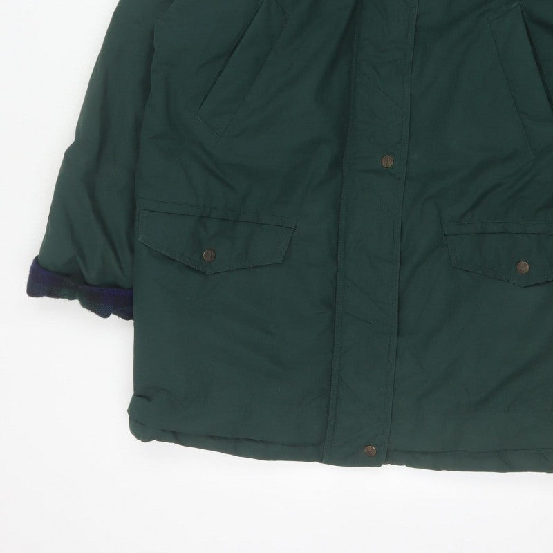 C&A Women Green UK 14 Hooded Parka Long Padded Coat