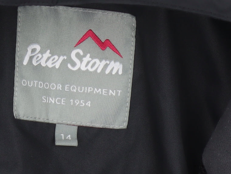 Peter Storm Women’s Black Size 14 Hooded Waterproof Parka Jacket