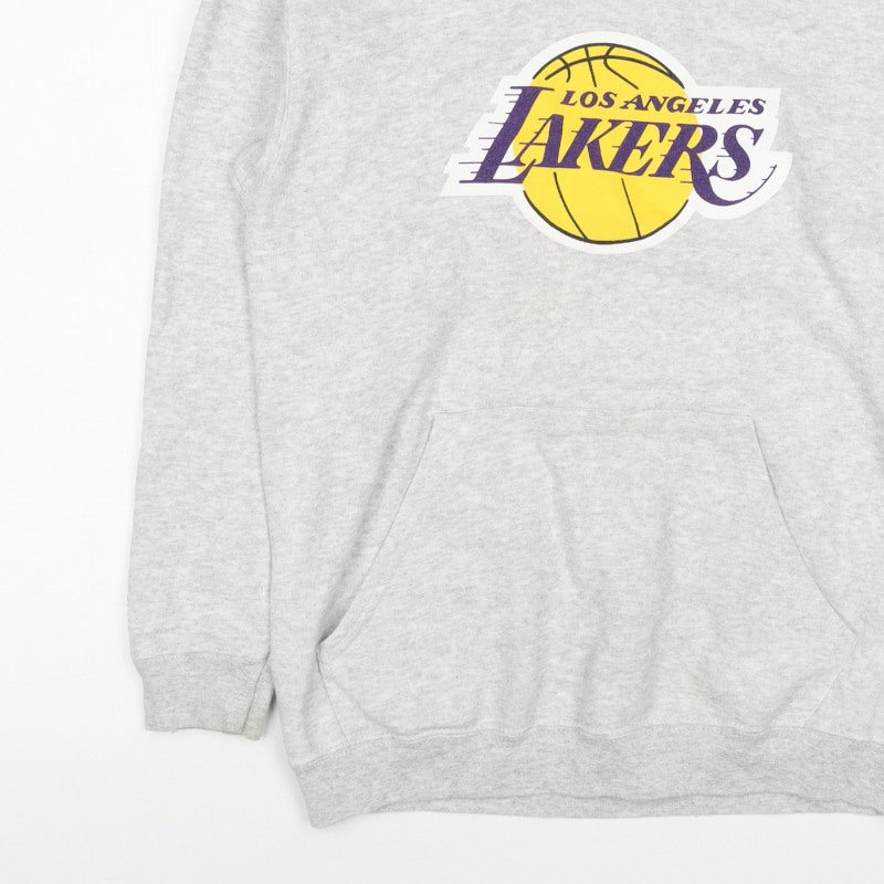 Additional view of Outer Stuff boys’ grey l los angeles lakers basketball pullover hoodie