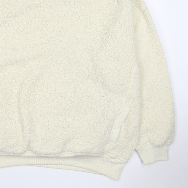 Next Women Ivory L Sherpa Fleece Crew Neck Pullover Sweatshirt Pockets