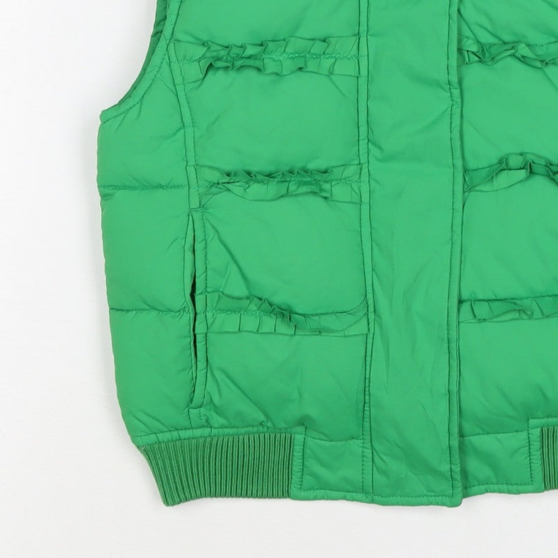 Additional view of Gap Kids girls’ green l puffer gilet ruffle fleece-lined waistcoat