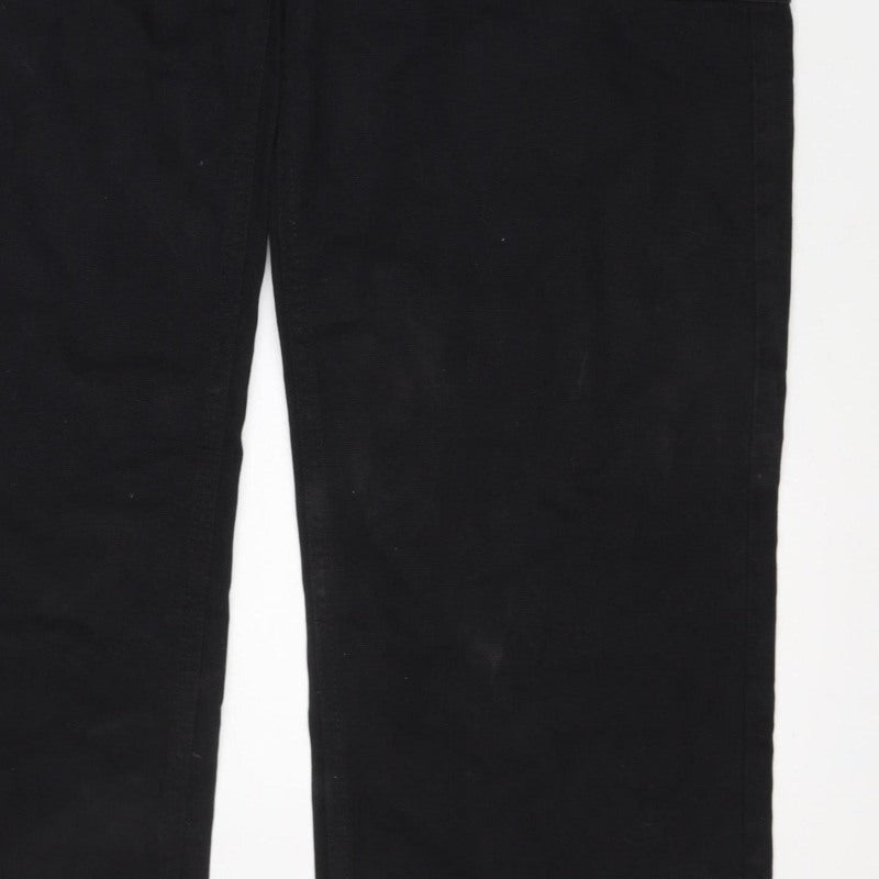 Additional view of Marks and Spencer Men's Black M Long Straight Cargo Cotton Jeans