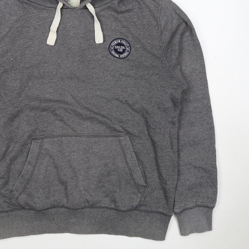 Additional view of Soulcal & Co Men Grey 2XL Pullover Hoodie Logo Kangaroo Pocket