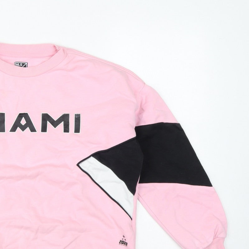 Additional view of M&S girls’ pink 11-12 years pullover mls miami colourblock sweatshirt