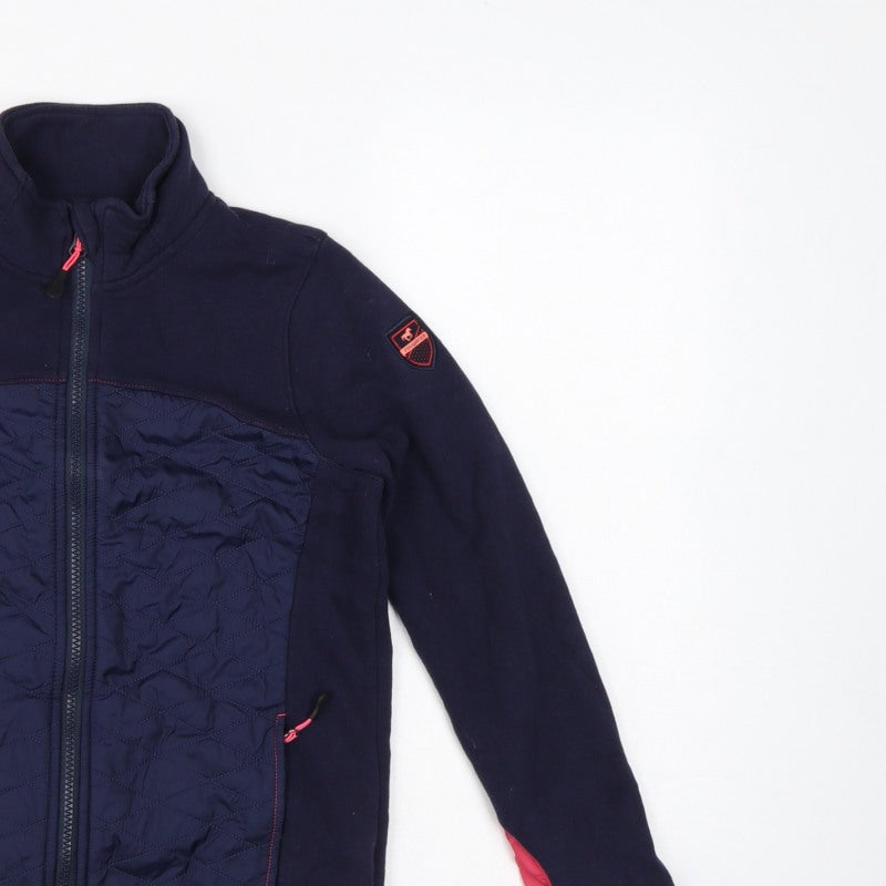 Additional view of Decathlon girls’ blue pink 12 years quilted full zip riding jacket
