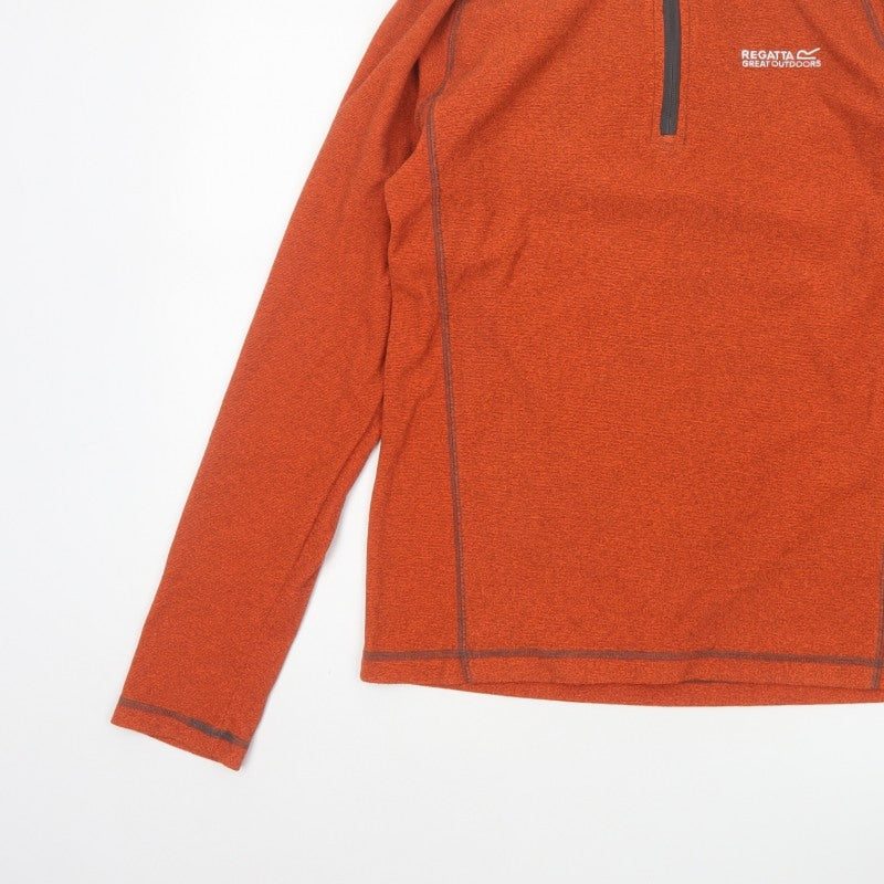 Regatta Men's Orange S Half Zip Fleece Sweatshirt Outdoor Hiking
