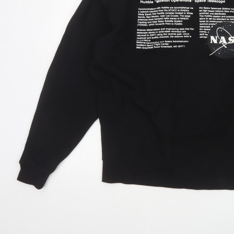 ASOS Men’s Black XS NASA Hubble Graphic Print Crew Neck Sweatshirt