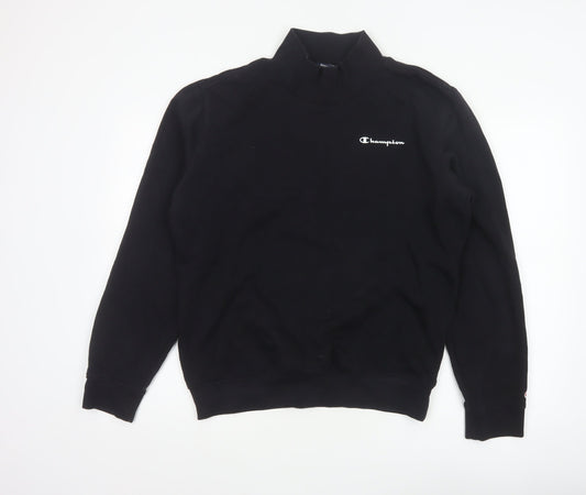 Champion Men’s Black M High Neck Logo Pullover Sweatshirt