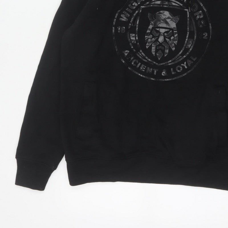 Wigan Warriors Men’s Black L Pullover Hoodie Rugby Logo Graphic