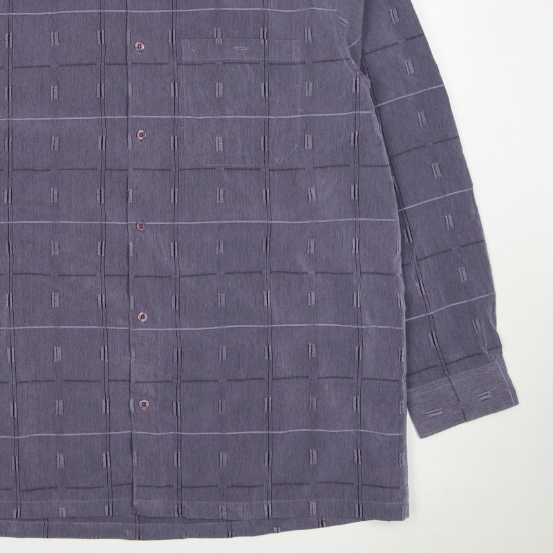 Gabicci Men’s Grey XL Geometric Check Long Sleeve Button-Up Shirt