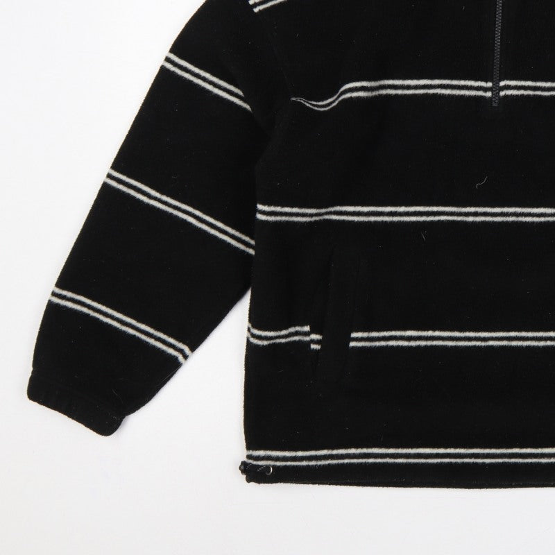 Additional view of Polar Men's Black Small 1/4 Zip Striped Fleece Sweatshirt Logo