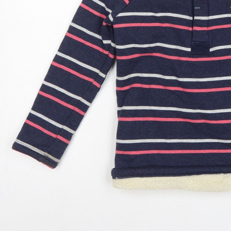 Additional view of Joules girls’ multicoloured 9-10 years striped 1/4 zip fleece sweatshirt