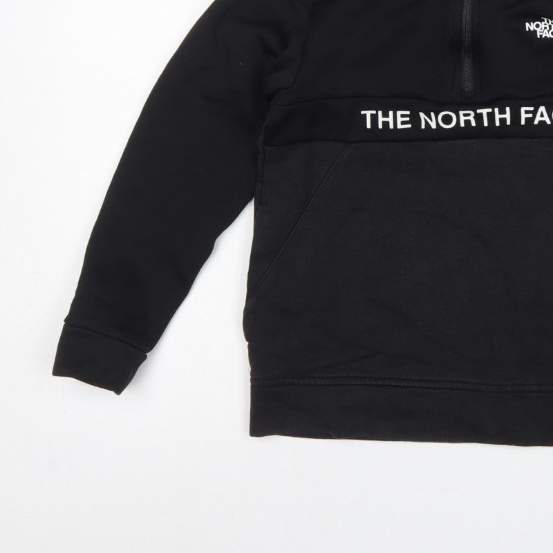 The North Face Boys Black L 1/4 Zip Pullover Fleece Sweatshirt