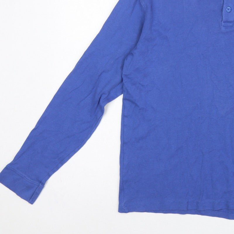 Additional view of James Pringle Men’s Blue Cotton Long Sleeve Polo Shirt Medium