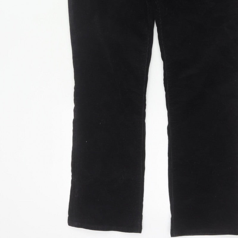 Lands' End Women Black UK 14 Bootcut Corduroy Trousers