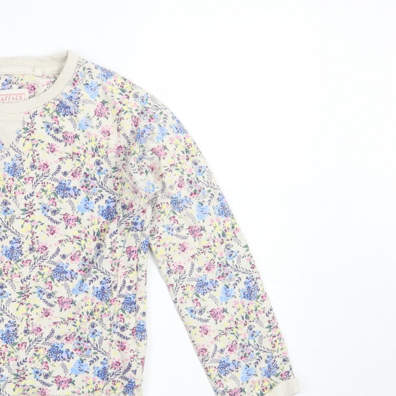 FatFace Girls Multicoloured Floral Sweatshirt 8-9 Years Pullover Crew Neck