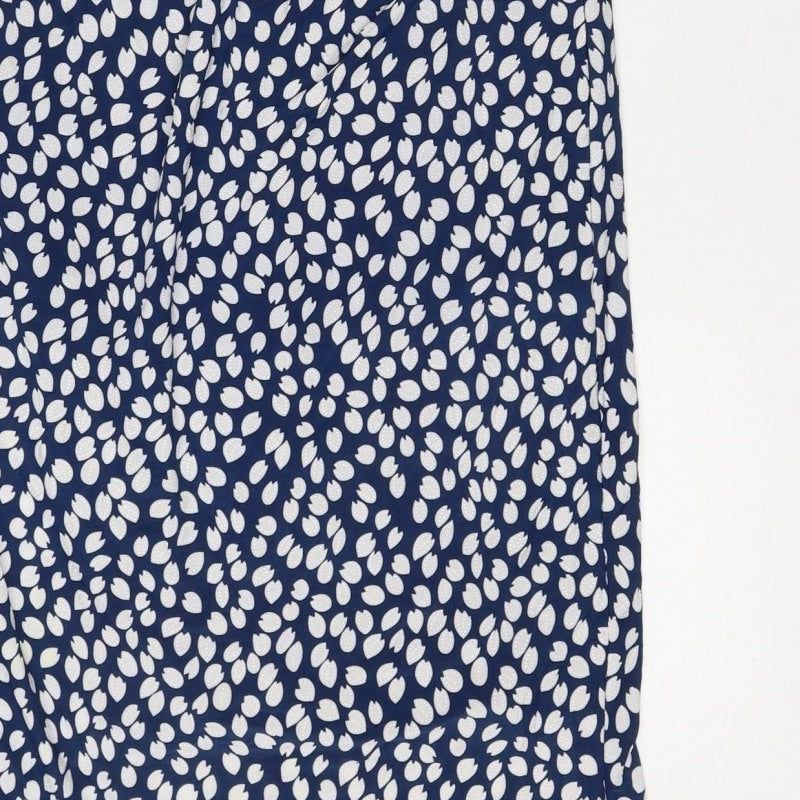 Stella Morgan Women Blue White Leaf Print UK 10 Knee Length Shift Dress