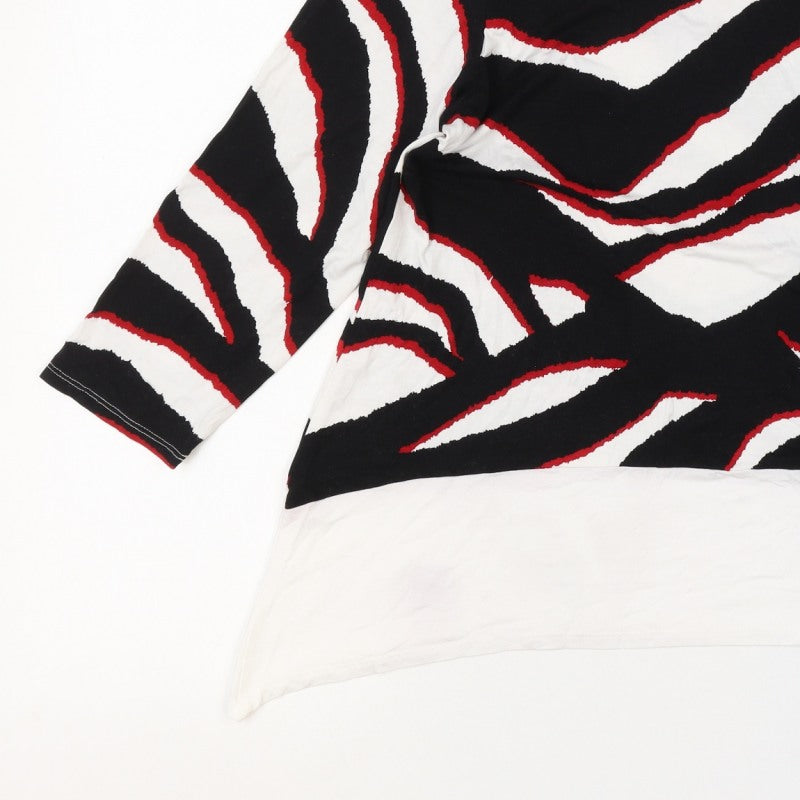 Saloos Women’s Multicoloured UK 14 Zebra Print 3/4 Sleeve Jersey Top
