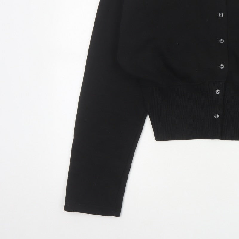 PrettyLittleThing Women Black UK 14 Cropped Bomber Button Jacket