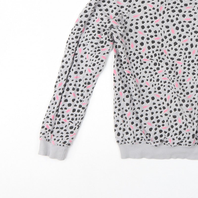 Scamp & Dude Women’s Grey Pink Animal Print Cotton Sweatshirt M