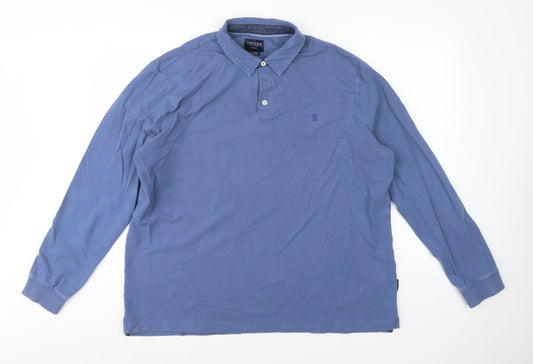 Joules Men Blue XL Collared Henley Sweatshirt Embroidered Logo