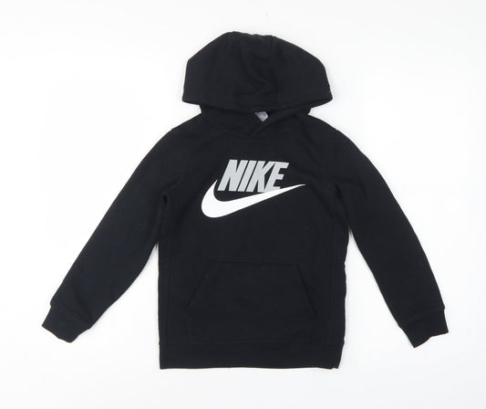 Nike Boys Black 6-7 Years Pullover Hoodie Logo Pocket