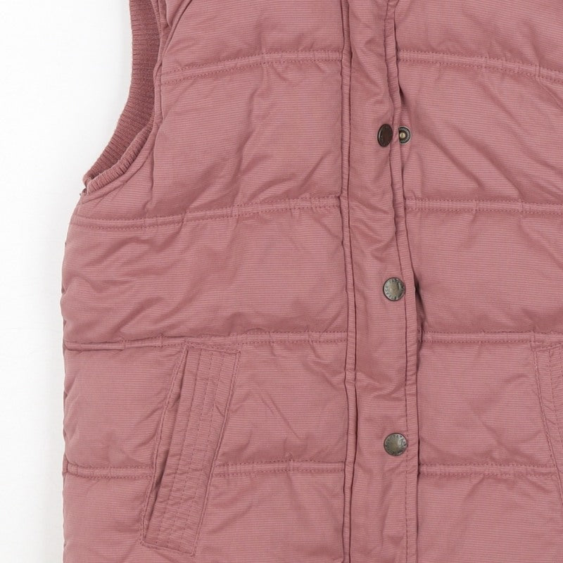 Additional view of FatFace girls’ pink 8-9 years hooded padded faux fur waistcoat gilet