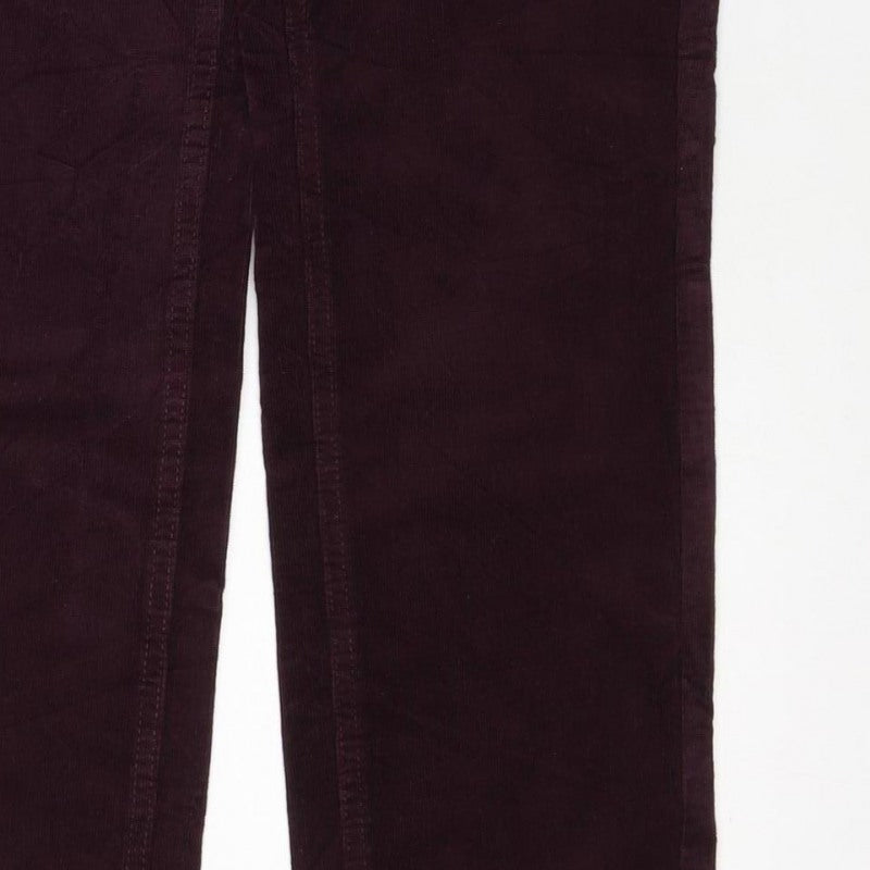 Marks and Spencer Women Purple Size 8 Straight Corduroy Trousers