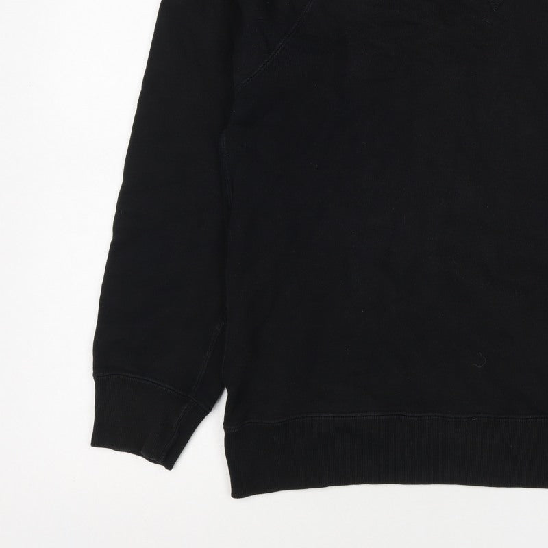 UNIQLO Men Black M Crew Neck Pullover Cotton Sweatshirt Classic