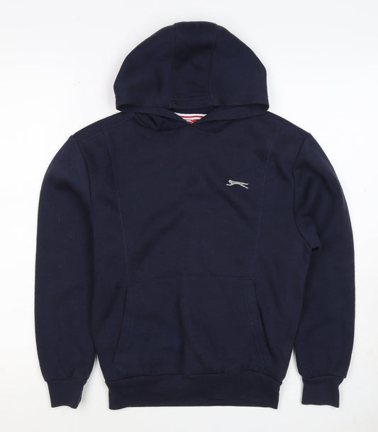 Slazenger Boys Blue 11-12 Years Pullover Hoodie Logo Fleece