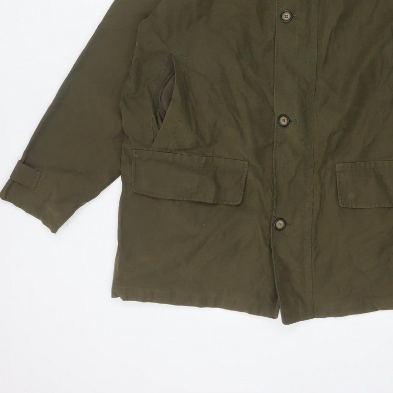 P.G. Field Men’s Green L Rain Coat Cotton Blend Outdoor Jacket