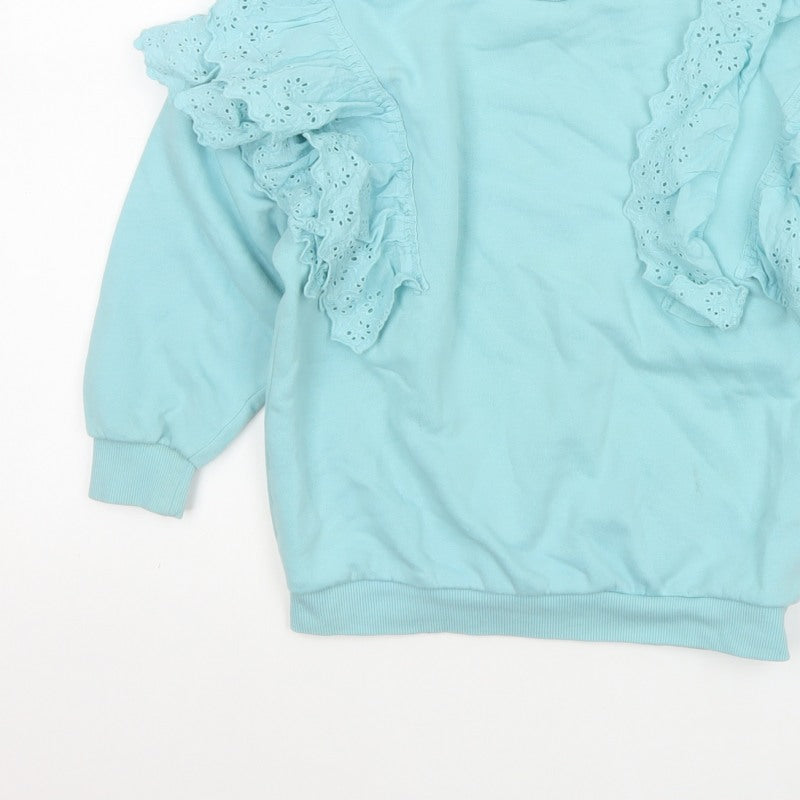 Additional view of I Love Girlswear girls’ blue ruffle fleece sweatshirt pullover 6 years